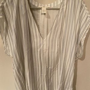 V-neck striped blouse
